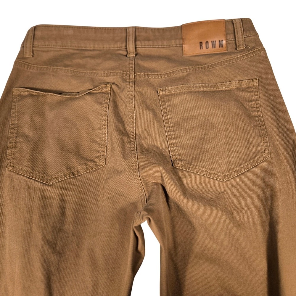 ROWM Mens Brown Straight Leg Stretch Twill Five Pocket Pants 34x32 RN58909
